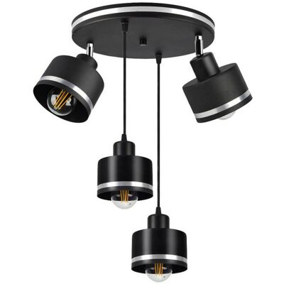 Candellux Lighting Lampa Wisząca Sufitowa Czarna/Chrom Talerz 4Xe27 Wama 34-00507 Candellux Lighting Lampa Wisząca Sufitowa Czarna/Chrom Talerz 4Xe27 Wama 34-00507