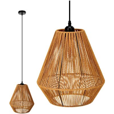 Kobi Lampa wisząca SIBU styl BOHO ze sznurka NA E27 sufitowa pleciona Kobi Lampa wisząca SIBU styl BOHO ze sznurka NA E27 sufitowa pleciona