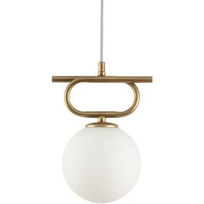 Lampa zwisowa do salonu kula Tes 33631 Sigma glamour mleczny klosz złota Lampa zwisowa do salonu kula Tes 33631 Sigma glamour mleczny klosz złota