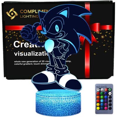 Compliment Lampka 3D nocna led usb Mały Sonic z bajki Compliment Lampka 3D nocna led usb Mały Sonic z bajki