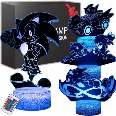 Zakręcony Koszyk LAMPKA 3D SONIC 4 HOLOGRAMY DLA DZIECI NOCNA BIURKO LED 7 KOLOR USB + PILOT Zakręcony Koszyk LAMPKA 3D SONIC 4 HOLOGRAMY DLA DZIECI NOCNA BIURKO LED 7 KOLOR USB + PILOT