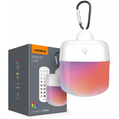 LAMPKA AKUMULATOROWA LED Z PILOTEM VIDEX 4000mAh 250Lm RGB LAMPKA AKUMULATOROWA LED Z PILOTEM VIDEX 4000mAh 250Lm RGB