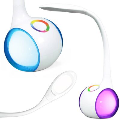 Interlook Lampka biurkowa 7W lampka nocna RGB T3-005-Biały Interlook Lampka biurkowa 7W lampka nocna RGB T3-005-Biały