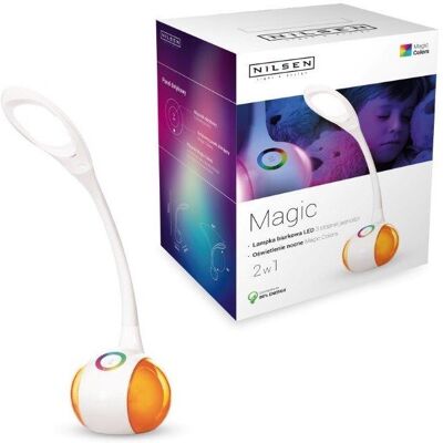 INQ Lampka biurkowa i nocna LED MAGIC I RGB Nilsen biała US003E INQ Lampka biurkowa i nocna LED MAGIC I RGB Nilsen biała US003E