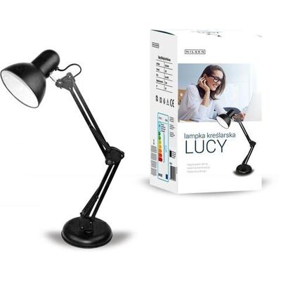 Lampka biurkowa INQ Lucy, E27, czarna, 40 W Lampka biurkowa INQ Lucy, E27, czarna, 40 W