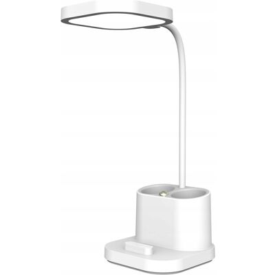 PLATINET Lampka biurkowa LED 5W akumulator 2400mAH 2w1 organizer biała PLATINET Lampka biurkowa LED 5W akumulator 2400mAH 2w1 organizer biała