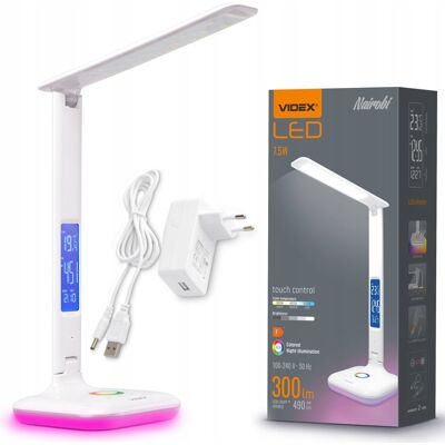 Lampka Biurkowa LED 7.5W 490lm 5500K Zimna Biała Ściemnialna Videx Lampka Biurkowa LED 7.5W 490lm 5500K Zimna Biała Ściemnialna Videx