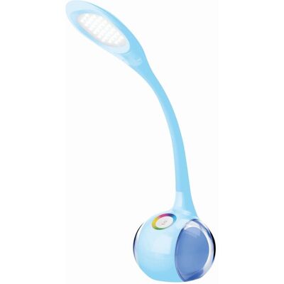 Lampka biurkowa LED niebieska z funkcją lampki nocnej PLATINET PDL20BL, 7W, barwa biała chłodna Lampka biurkowa LED niebieska z funkcją lampki nocnej PLATINET PDL20BL, 7W, barwa biała chłodna