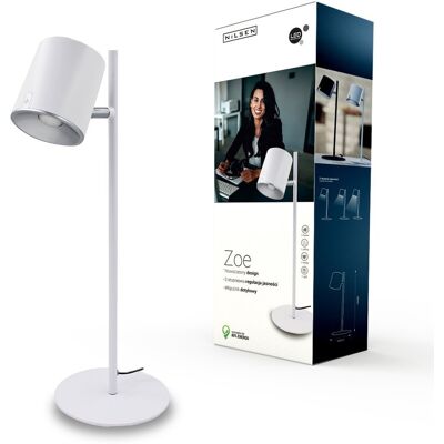INQ Lampka biurkowa LED Nilsen Zoe PX042, biała, 6,5 W INQ Lampka biurkowa LED Nilsen Zoe PX042, biała, 6,5 W