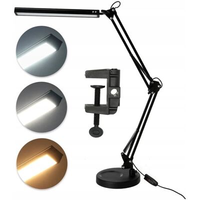 PLATINET Lampka Biurkowa Led Szkolna Regulowana 10w Czarna Kreślarska 2w1lampa PLATINET Lampka Biurkowa Led Szkolna Regulowana 10w Czarna Kreślarska 2w1lampa