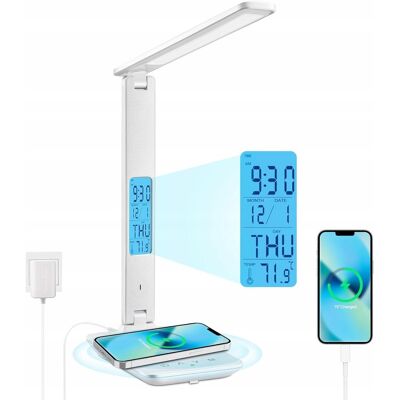 Inny producent LAMPKA BIURKOWA LED Z ŁADOWARKĄ INDUKCYJNĄ USB TERMOMETREM IDEALNA DO BIURA Inny producent LAMPKA BIURKOWA LED Z ŁADOWARKĄ INDUKCYJNĄ USB TERMOMETREM IDEALNA DO BIURA
