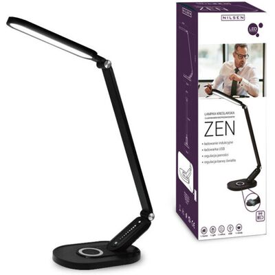 INQ Lampka biurkowa LED Zen Wireless czarna Nilsen MA019E INQ Lampka biurkowa LED Zen Wireless czarna Nilsen MA019E