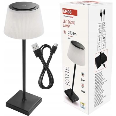 Emos Lampka Biurkowa Nocna Led Katie Ładowalna, 3 Barwy Światła, Ściemnialna Emos Lampka Biurkowa Nocna Led Katie Ładowalna, 3 Barwy Światła, Ściemnialna