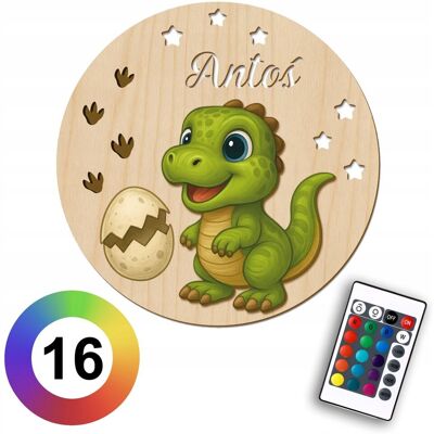 Koala Wood LAMPKA DINOZAUR LED na Ścianę dla dzieci z Imię Prezent na Roczek Chrzciny Koala Wood LAMPKA DINOZAUR LED na Ścianę dla dzieci z Imię Prezent na Roczek Chrzciny