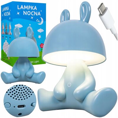 Inny producent Lampka dla dzieci LED lampa nocna do pokoju dziecka KRÓLIK niebieska dotyk Inny producent Lampka dla dzieci LED lampa nocna do pokoju dziecka KRÓLIK niebieska dotyk
