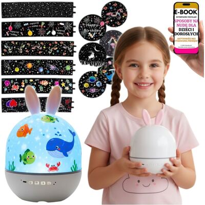 Pltb LAMPKA KRÓLIK PROJEKTOR GWIAZD RZUTNIK Z WKŁADAMI LED Lampka Nocna PREZENT ŚWIĄTECZNY DLA DZIECKA + EBOOK-3 Pltb LAMPKA KRÓLIK PROJEKTOR GWIAZD RZUTNIK Z WKŁADAMI LED Lampka Nocna PREZENT ŚWIĄTECZNY DLA DZIECKA + EBOOK-3