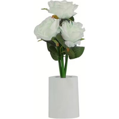 Inny producent LAMPKA Lampa LED RÓŻA Biała RÓŻE w doniczce PREZENT Dzień Kobiet 27cm Inny producent LAMPKA Lampa LED RÓŻA Biała RÓŻE w doniczce PREZENT Dzień Kobiet 27cm