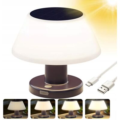 Lampka LED solarna nocna 2w1 stołowa tarasowa do sypialni SuperLED Lampka LED solarna nocna 2w1 stołowa tarasowa do sypialni SuperLED