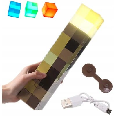 Inny producent lampka minecraft pochodnia bezprzewodowa nocna lampa na prezent USB 4w1 Inny producent lampka minecraft pochodnia bezprzewodowa nocna lampa na prezent USB 4w1