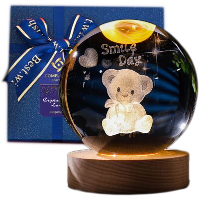 Compliment Lampka nocna 3D Kryształowa Kula – Miś Teddy Prezent na Walentynki Compliment Lampka nocna 3D Kryształowa Kula – Miś Teddy Prezent na Walentynki