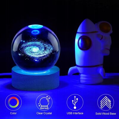 inna (Inny) LAMPKA NOCNA 3D KULA KRYSZTAŁOWA GALAKTYKA LED USB NIEBIEESKA inna (Inny) LAMPKA NOCNA 3D KULA KRYSZTAŁOWA GALAKTYKA LED USB NIEBIEESKA