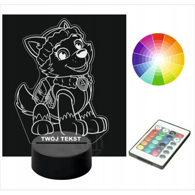 Inny producent Lampka nocna 3D LED imię grawer PSI PATROL EVEREST Inny producent Lampka nocna 3D LED imię grawer PSI PATROL EVEREST