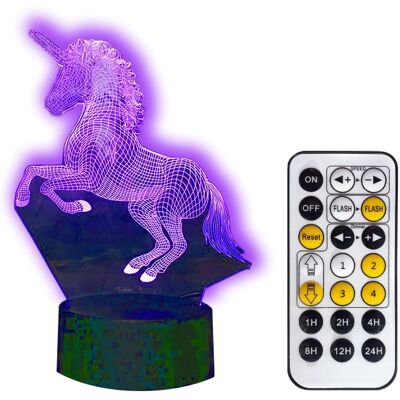 Rodzinkowo.pl Lampka nocna 3D LED JEDNOROŻEC UNICORN USB + PILOT RGB Rodzinkowo.pl Lampka nocna 3D LED JEDNOROŻEC UNICORN USB + PILOT RGB