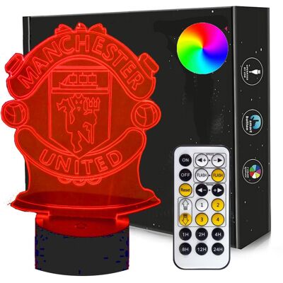 Rodzinkowo.pl Lampka nocna 3D LED MANCHESTER UNITED Piłka Nożna + PILOT RGB Rodzinkowo.pl Lampka nocna 3D LED MANCHESTER UNITED Piłka Nożna + PILOT RGB
