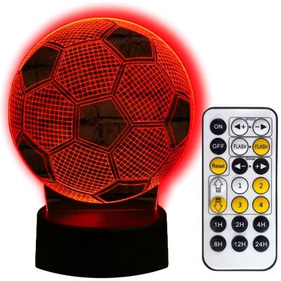 Rodzinkowo.pl Lampka nocna 3D LED PIŁKA NOŻNA kabel USB + PILOT Rodzinkowo.pl Lampka nocna 3D LED PIŁKA NOŻNA kabel USB + PILOT