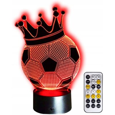 Rodzinkowo.pl Lampka nocna 3D LED Piłka Nożna KRÓL STRZELCÓW + PILOT RGB Rodzinkowo.pl Lampka nocna 3D LED Piłka Nożna KRÓL STRZELCÓW + PILOT RGB
