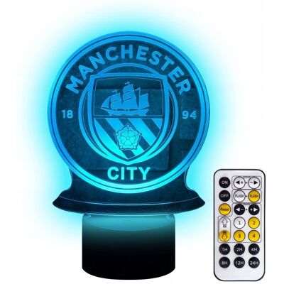 Rodzinkowo.pl Lampka nocna 3D LED Piłka Nożna MANCHESTER CITY kabel USB + PILOT Rodzinkowo.pl Lampka nocna 3D LED Piłka Nożna MANCHESTER CITY kabel USB + PILOT