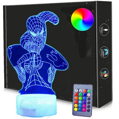 Rodzinkowo.pl Lampka nocna 3D LED SPIDER-MAN USB + PILOT RGB Rodzinkowo.pl Lampka nocna 3D LED SPIDER-MAN USB + PILOT RGB