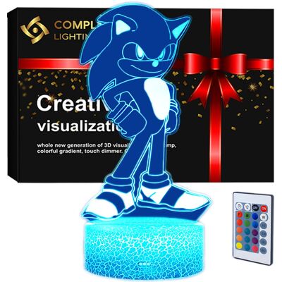 Compliment Lampka nocna 3D wizualizacja Personal Lamp LED USB pilot Sonic z bajki Compliment Lampka nocna 3D wizualizacja Personal Lamp LED USB pilot Sonic z bajki