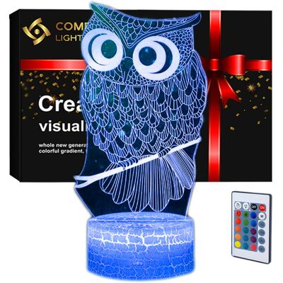 Compliment Lampka Nocna 3D Wizualizacja Personal Lamp Led Usb Pilot Sowa Compliment Lampka Nocna 3D Wizualizacja Personal Lamp Led Usb Pilot Sowa