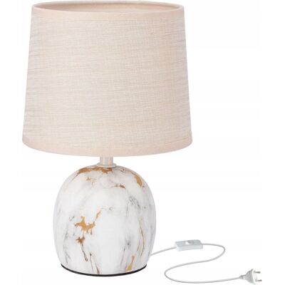 Candellux Lighting Lampka nocna ADELINA LAMPA GABINETOWA MARMUR+ZŁOTY E14 40W ABAŻUR BEŻOWY Candellux Lighting Lampka nocna ADELINA LAMPA GABINETOWA MARMUR+ZŁOTY E14 40W ABAŻUR BEŻOWY