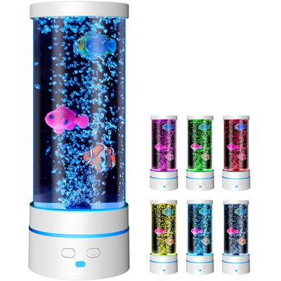 PerfectLife Lampka Nocna Akwarium Led Zmieniająca Kolory Rybki Biała PerfectLife Lampka Nocna Akwarium Led Zmieniająca Kolory Rybki Biała