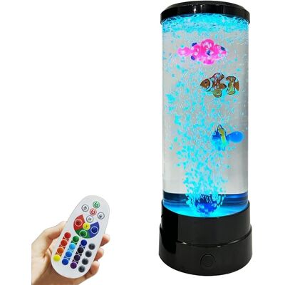 Lampka Nocna Akwarium Led Zmieniająca Kolory Rybki Czarna Perfectlife Lampka Nocna Akwarium Led Zmieniająca Kolory Rybki Czarna Perfectlife
