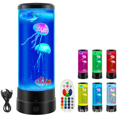 PerfectLife Lampka Nocna Akwarium Led Zmieniająca Kolory Rybki Meduzy Czarna PerfectLife Lampka Nocna Akwarium Led Zmieniająca Kolory Rybki Meduzy Czarna