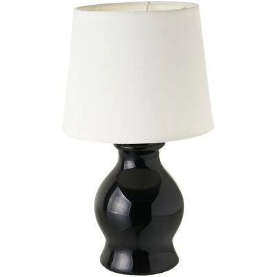 HowHomely Lampka nocna ceramiczna biało czarna 26 cm stojąca HowHomely Lampka nocna ceramiczna biało czarna 26 cm stojąca