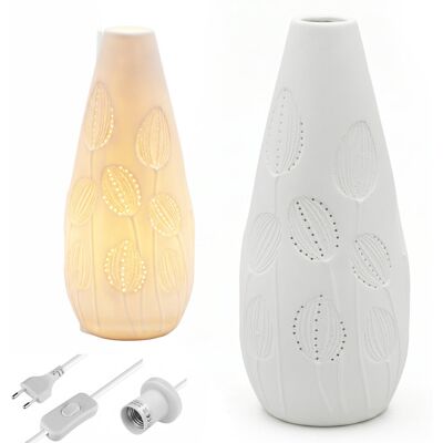 Tragar Lampka Nocna Dekoracyjna Porcelanowa Stołowa 28cm Biała do Sypialni Salonu Tragar Lampka Nocna Dekoracyjna Porcelanowa Stołowa 28cm Biała do Sypialni Salonu
