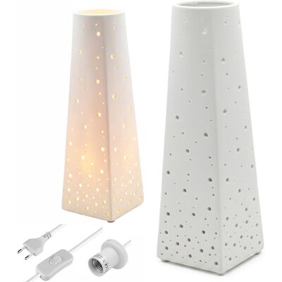 Tragar Lampka Nocna Dekoracyjna Porcelanowa Stołowa 29cm Biała do Sypialni Salonu Tragar Lampka Nocna Dekoracyjna Porcelanowa Stołowa 29cm Biała do Sypialni Salonu