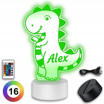 Koala Wood Lampka Nocna Dinozaur Trex Led Dla dzieci Na pilot USB Biurkowa z Imieniem Koala Wood Lampka Nocna Dinozaur Trex Led Dla dzieci Na pilot USB Biurkowa z Imieniem