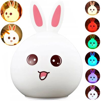 brak danych Lampka nocna dla dzieci KRÓLIK LED do sypialni USB WIELOKOLOROWA Silikonowa brak danych Lampka nocna dla dzieci KRÓLIK LED do sypialni USB WIELOKOLOROWA Silikonowa
