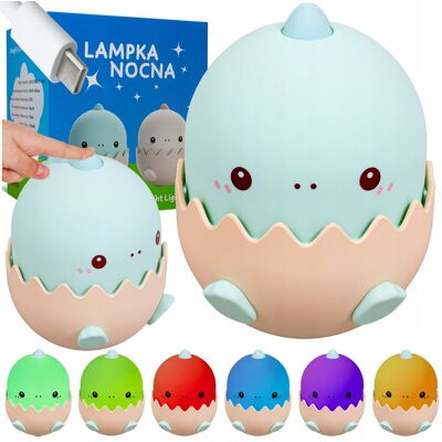 Inny producent Lampka nocna dla dzieci LED Dinozaur do snu Silikonowa kolorowa Przenośna Inny producent Lampka nocna dla dzieci LED Dinozaur do snu Silikonowa kolorowa Przenośna