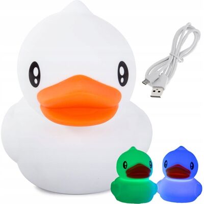 VERK GROUP Lampka Nocna Dla Dzieci Led Kaczka Rgb Dotyk Usb VERK GROUP Lampka Nocna Dla Dzieci Led Kaczka Rgb Dotyk Usb
