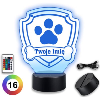 Koala Wood Lampka Nocna Dla Dzieci Psi Patrol Marshall Skye Chase Twój Napis 3D LED Koala Wood Lampka Nocna Dla Dzieci Psi Patrol Marshall Skye Chase Twój Napis 3D LED