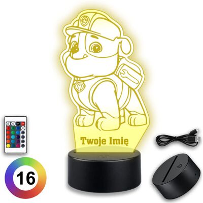 Koala Wood Lampka Nocna Dla Dzieci Psi Patrol Rubble USB Prezent Grawer Imię LED 3D Koala Wood Lampka Nocna Dla Dzieci Psi Patrol Rubble USB Prezent Grawer Imię LED 3D