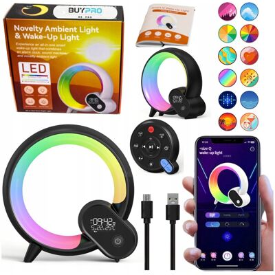 Buypro Lampka NOCNA dla dzieci Zegar Głośnik sterowana z smartfonu 15 melodii 6w1 lampka z budzikiem Buypro Lampka NOCNA dla dzieci Zegar Głośnik sterowana z smartfonu 15 melodii 6w1 lampka z budzikiem