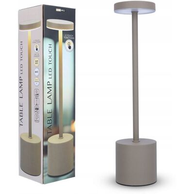 Cadro Lampka nocna do sypialni stołowa 34,5 cm dotykowa led na usb szara ozdobna Cadro Lampka nocna do sypialni stołowa 34,5 cm dotykowa led na usb szara ozdobna