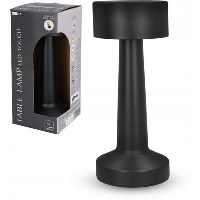 Cadro Lampka nocna do sypialni stołowa led bezprzewodowa usb czarna 21,5 cm Cadro Lampka nocna do sypialni stołowa led bezprzewodowa usb czarna 21,5 cm
